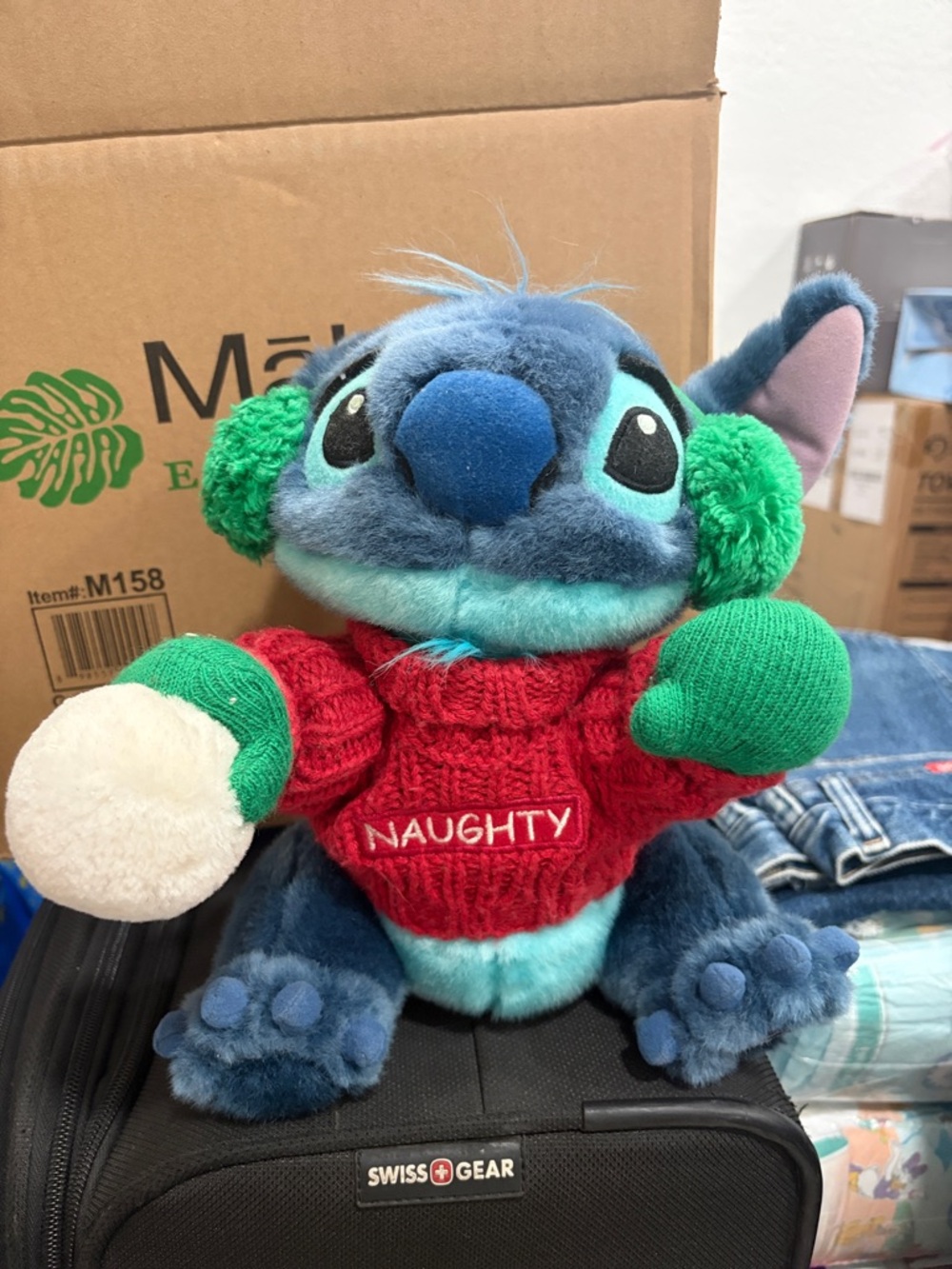 Lilo and stitch winter naughty sweater ear muff